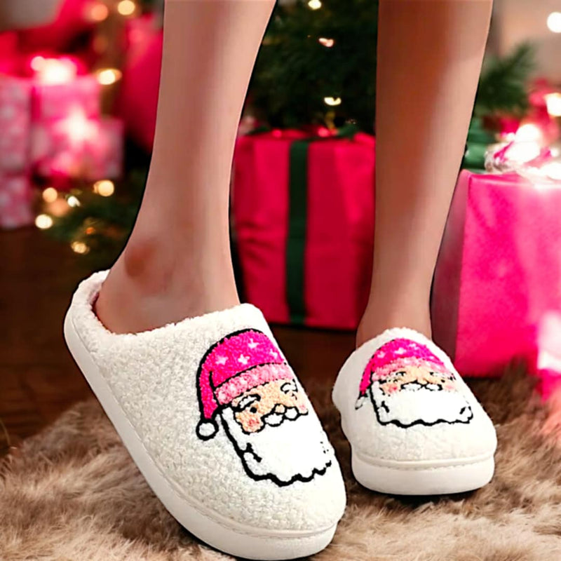 Santa Hat Plush Slippers